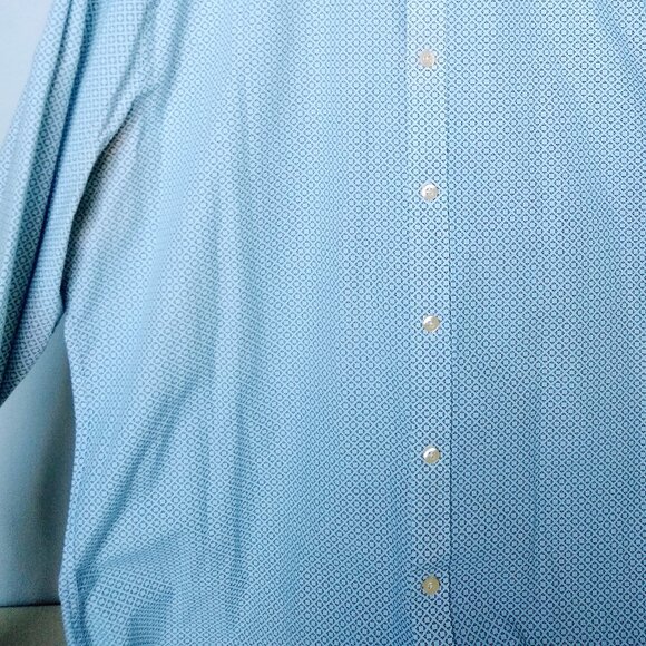 MICHAEL KORS MEN'S BLUE SLIM FIT SHIRT - Picture 3 of 13